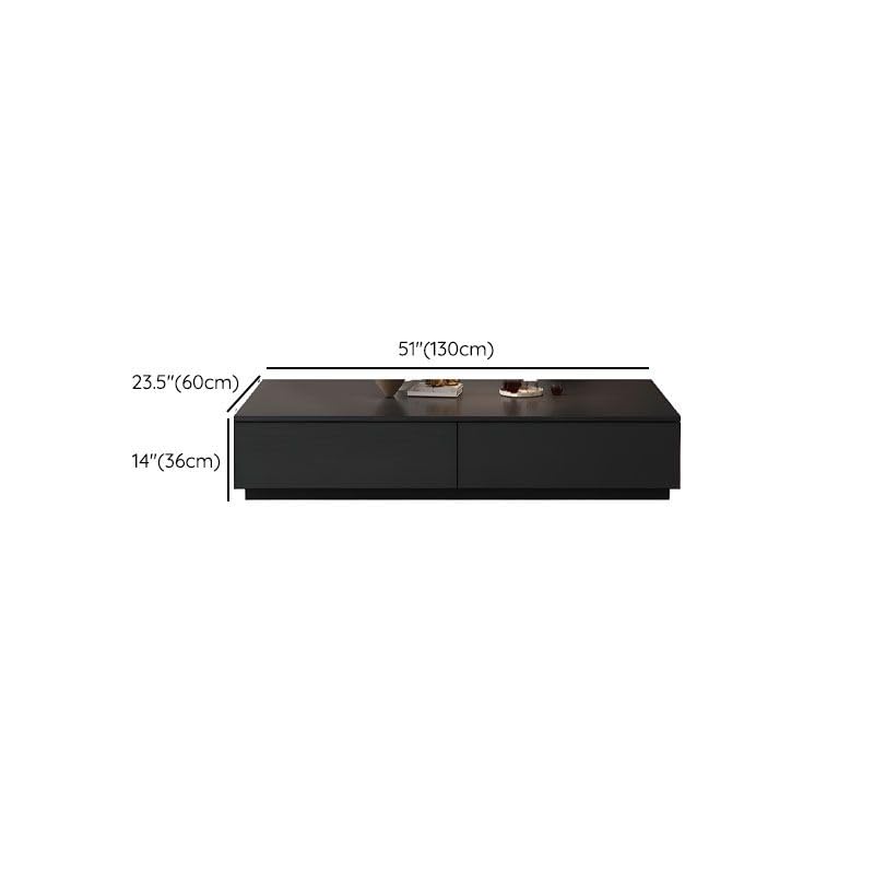 Black Wooden Coffee Table with Storage Drawers I64853