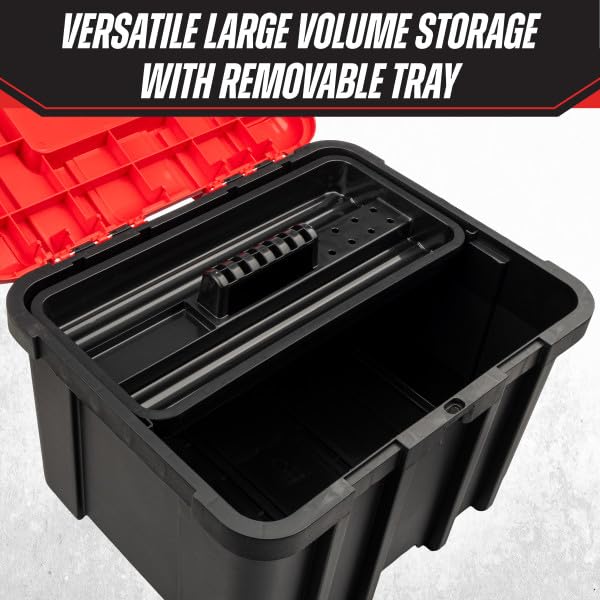 Extra Large Red Plastic Tool Box Organizer T974
