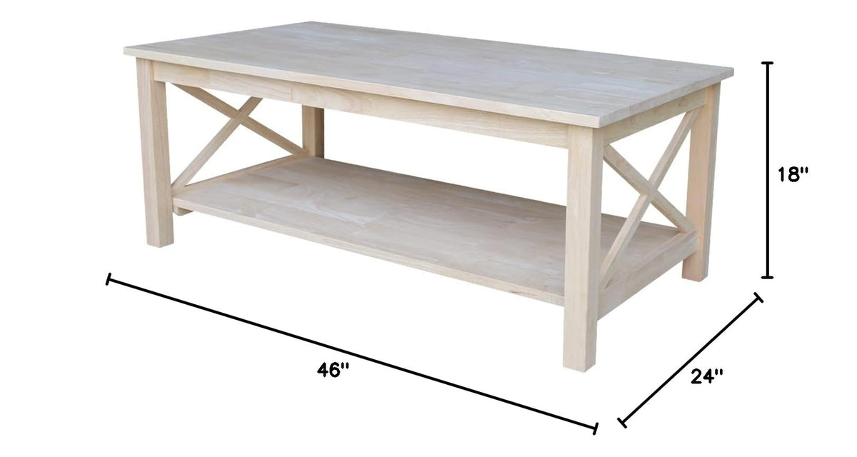 Unfinished Solid Wood Coffee Table M719