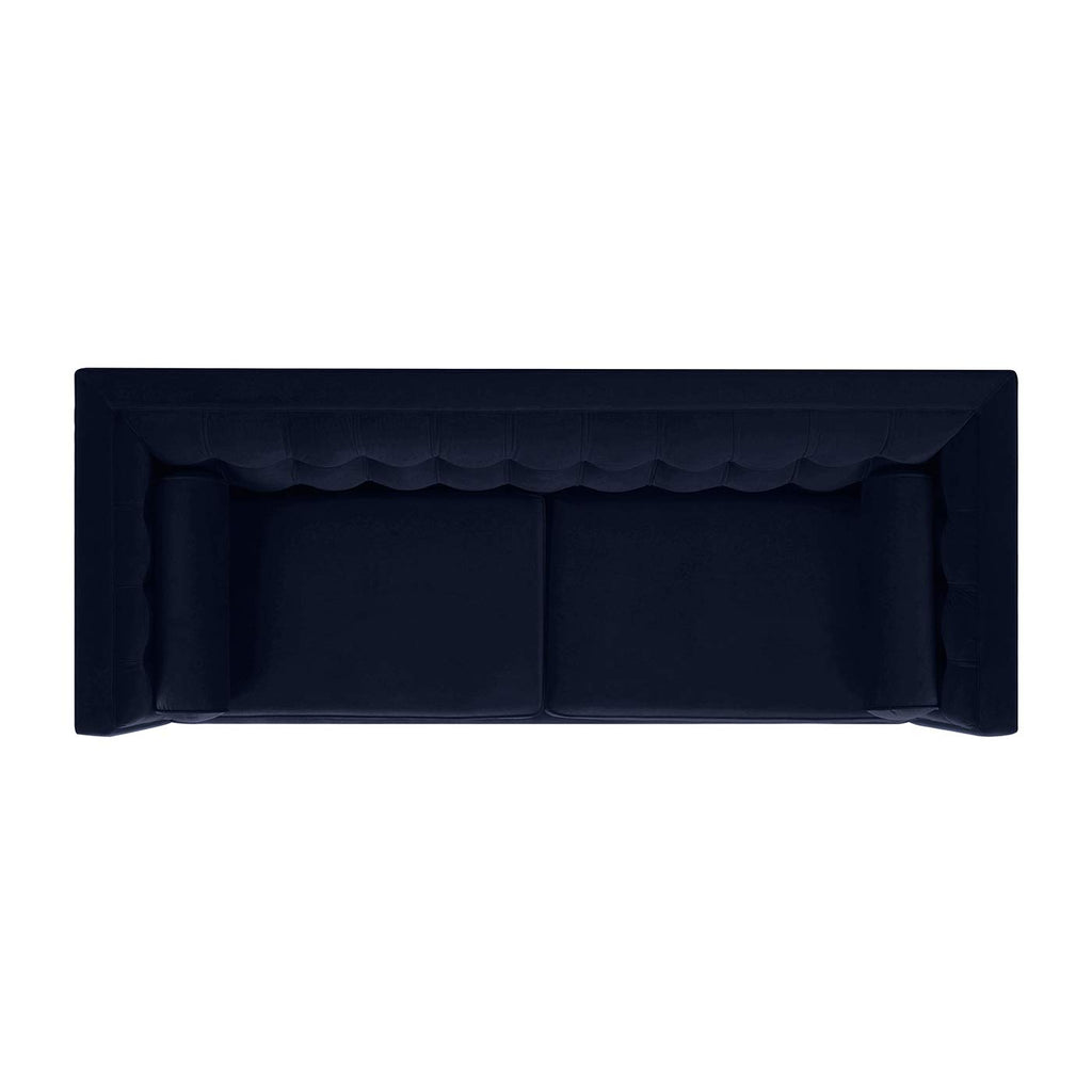 Dark Navy Blue Performance Velvet Tufted Sofa W237