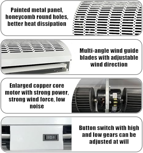 White 150cm Wall-Mounted Air Curtain with Remote Control S651