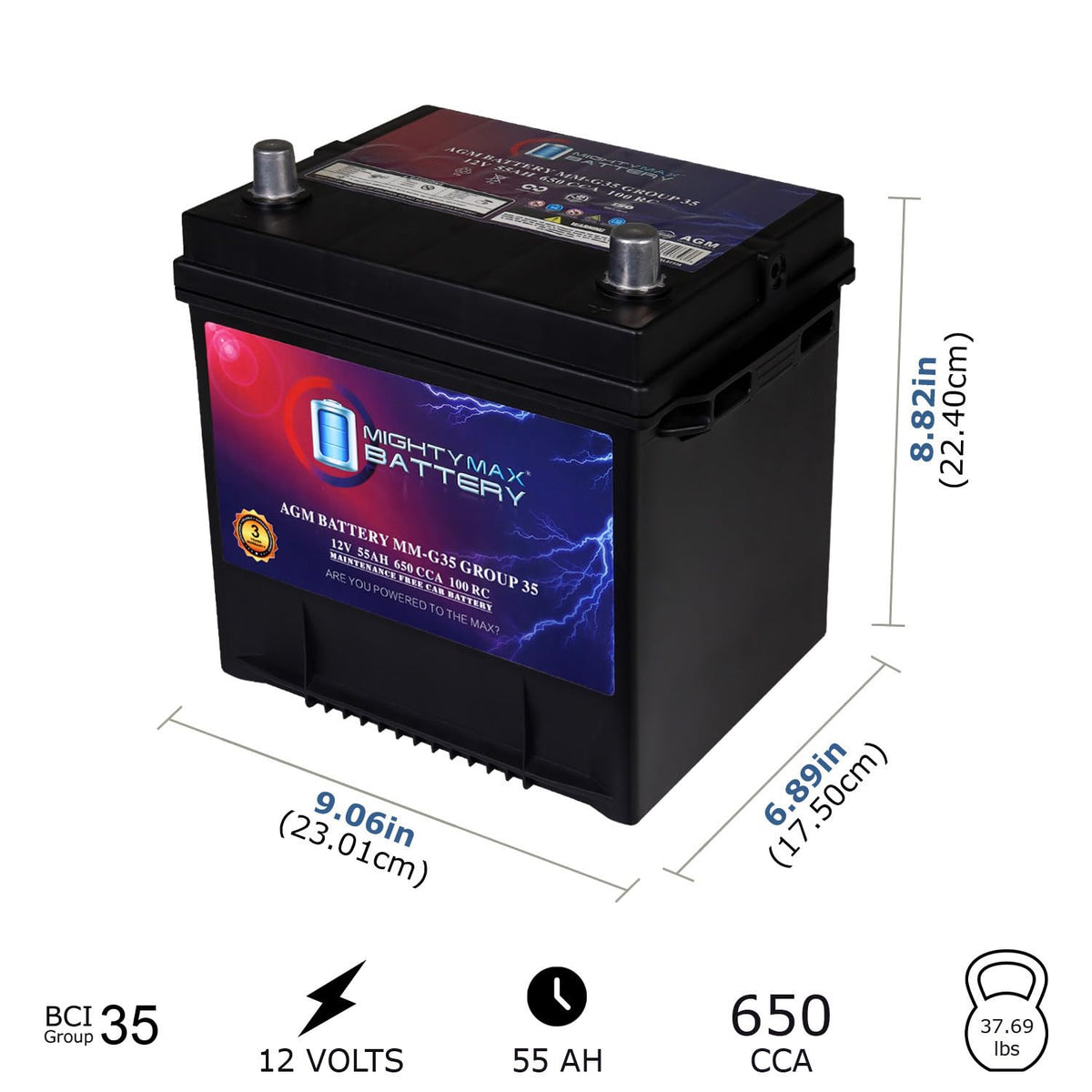 12V 55Ah AGM Replacement Battery C42791