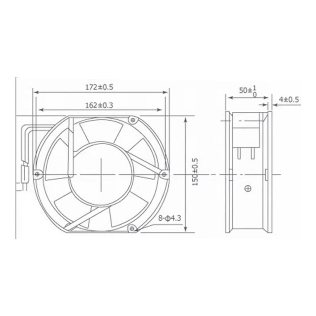 172mm x 150mm x 51mm 24V Cooling Fan K932