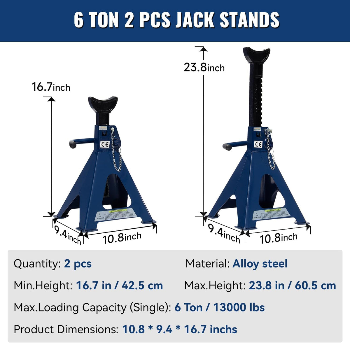 3 Ton Floor Jack & 6 Ton Jack Stands X94564