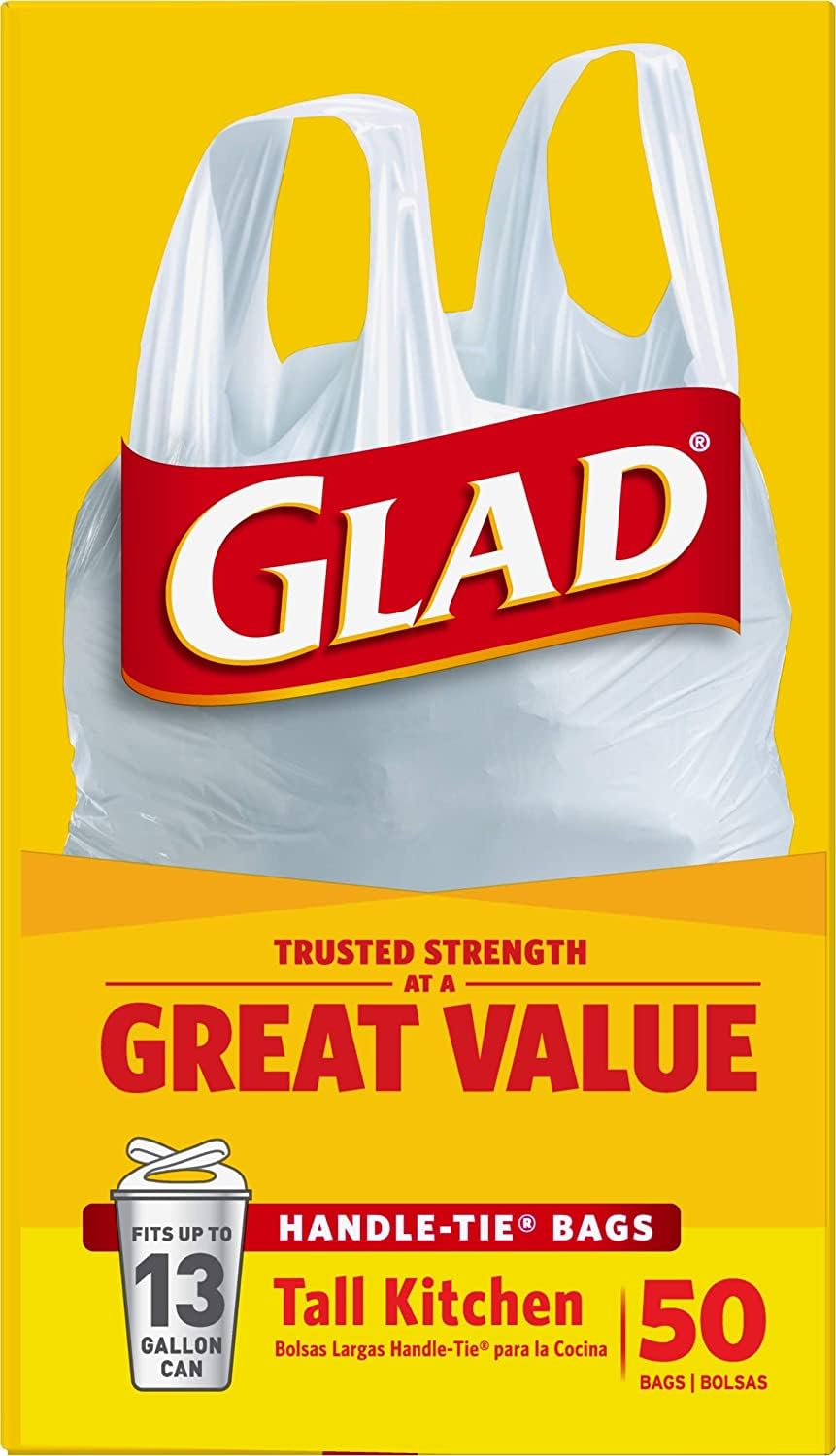 13 Gal. Tall Kitchen Handle-Tie Bags 50 ct Pack of 4 Q880814