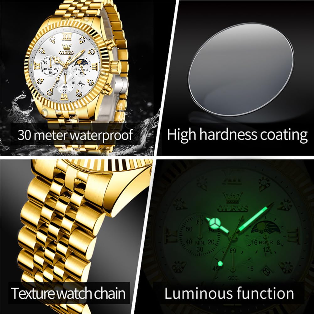 Men Quartz Stainless Steel Waterproof Luminous Watch E517725