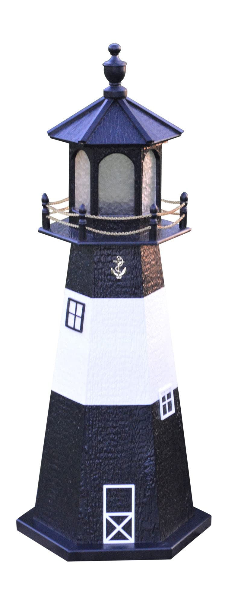 Amish-Made 48" Tall Outdoor Lighthouse with Solar LED Light G675440