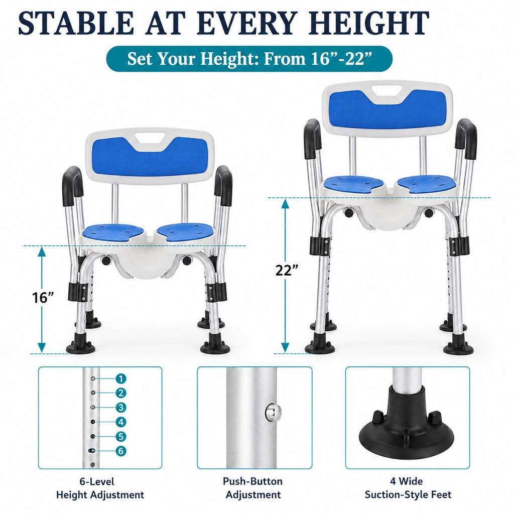 Shower Chair with Arms and Back F3448