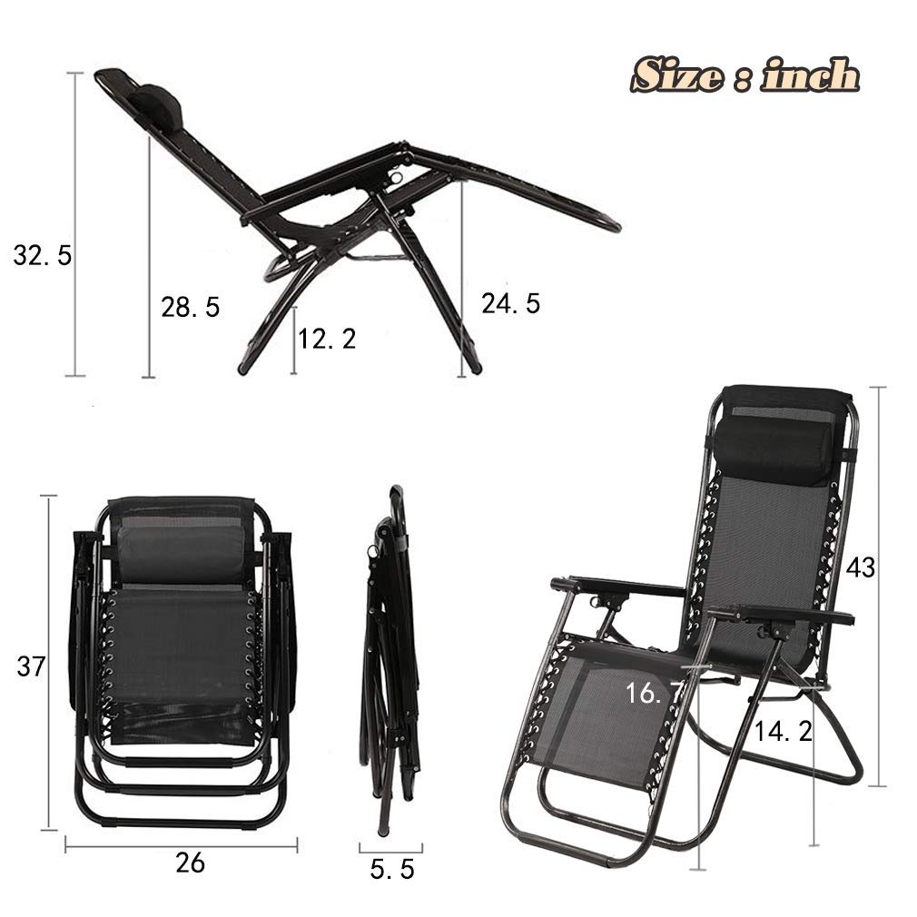 Black Zero Gravity Lounge Chair with Pillow & Cup Holder G66363