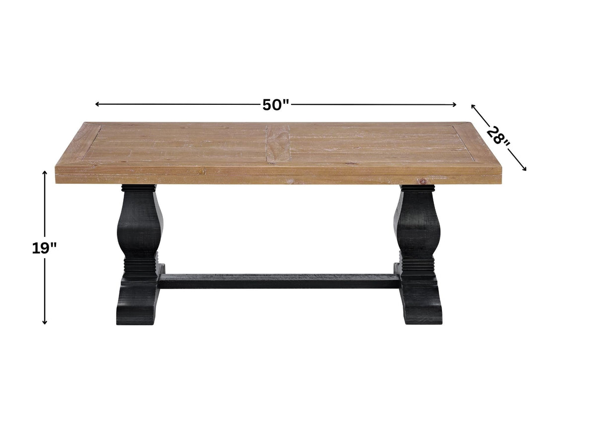 Solid Wood Coffee Table, Black and Driftwood I954087