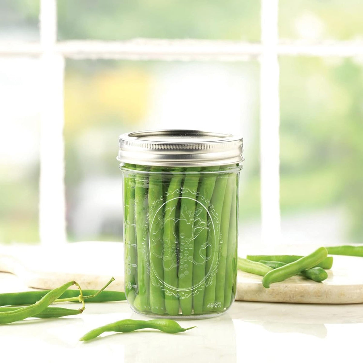16 oz Wide Mouth Glass Mason Jars with Lids, 6 Pack O928