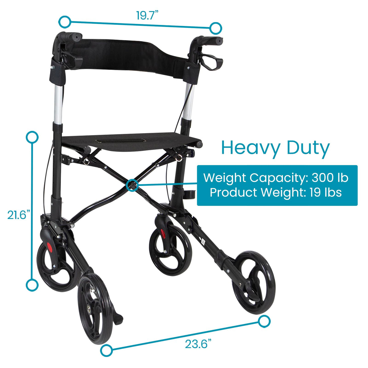 Folding 4 Wheel Rollator Walker H7911