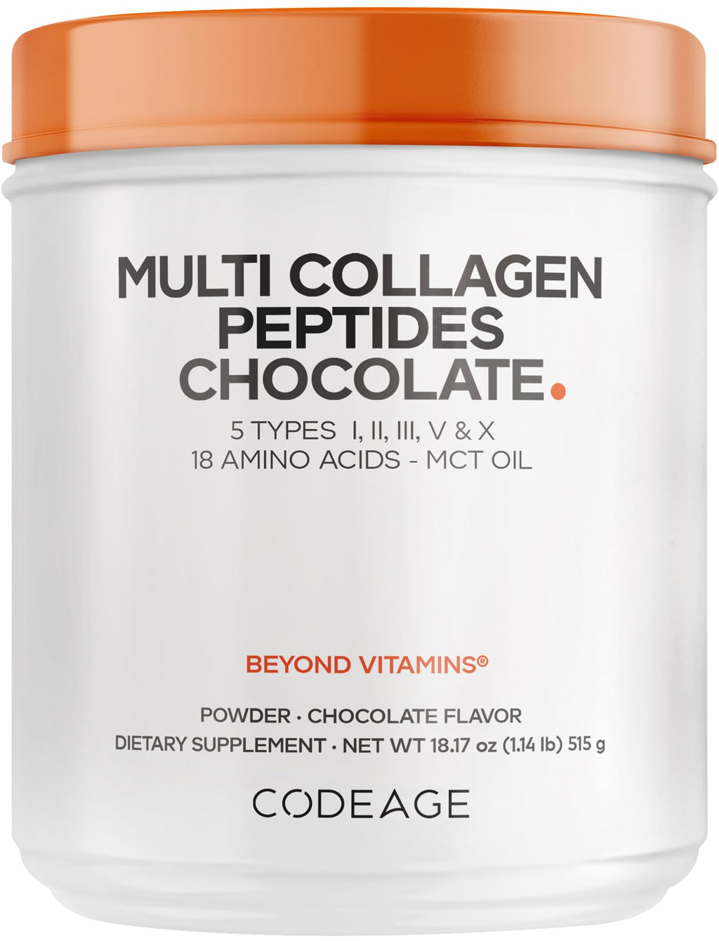 Multi Collagen Protein Powder, MCT Oil, Chocolate, 18 oz G1368