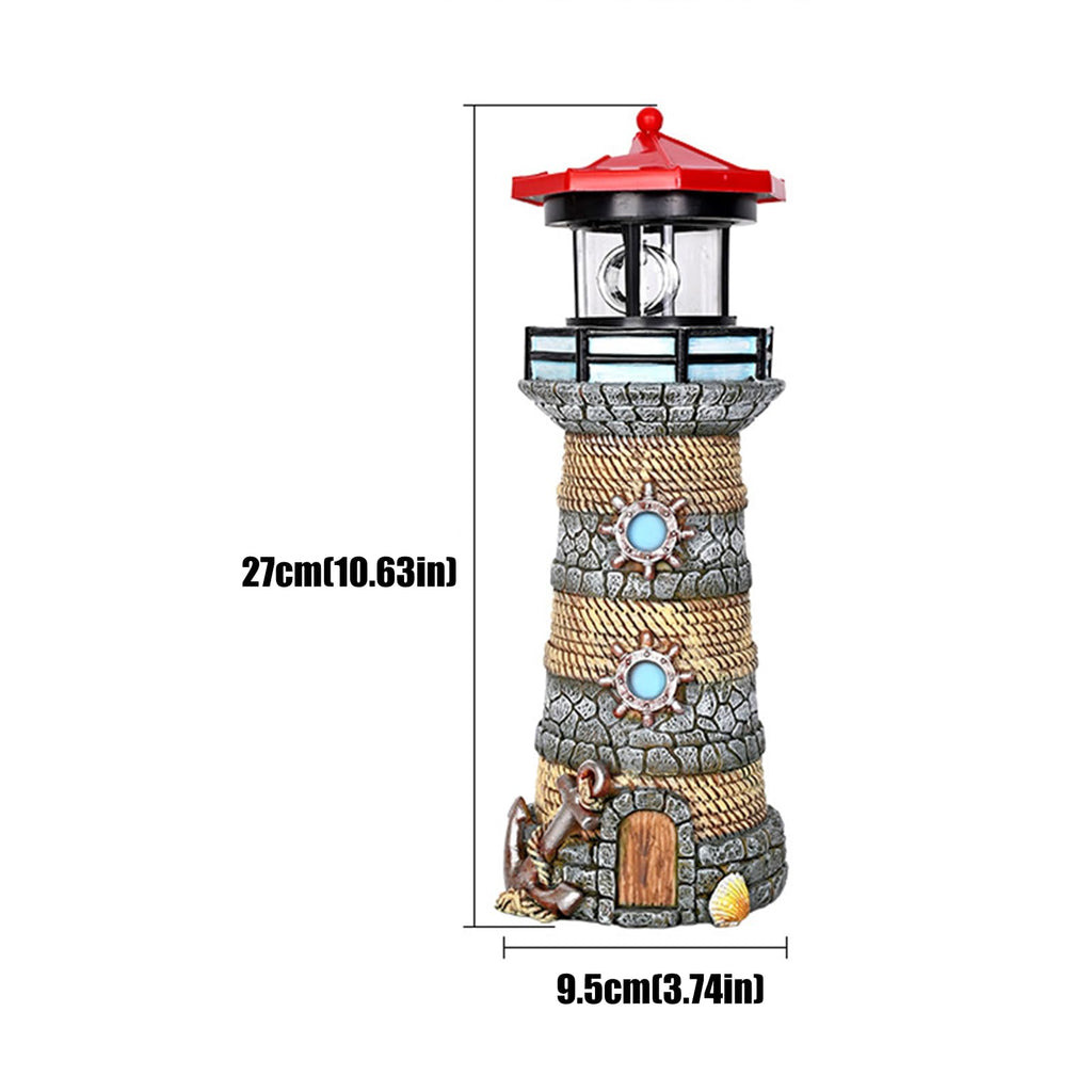 Solar Powered Resin Lighthouse Ornament S472058