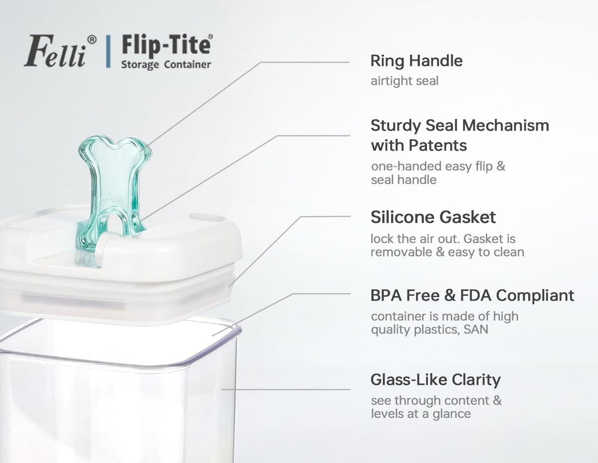 Airtight Pet Food Container with Flip Top Handles D80998