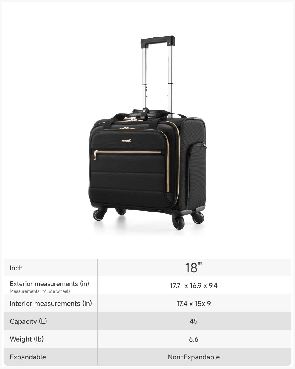 Black Rolling Laptop Bag J35165