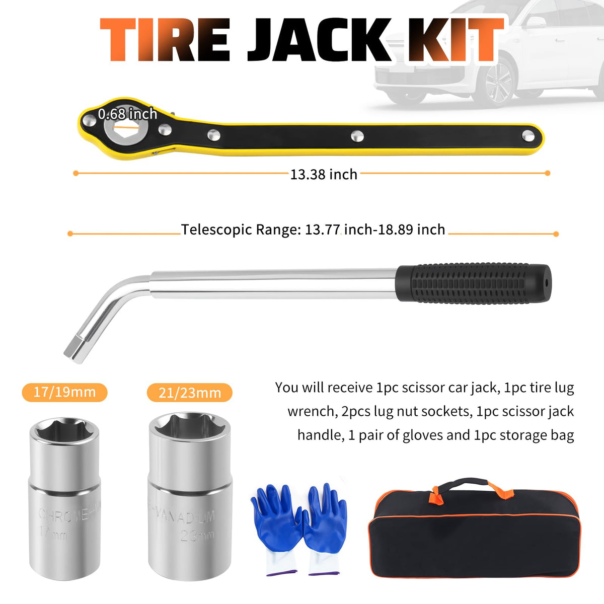2 Ton Heavy Duty Scissor Jack Set B3379