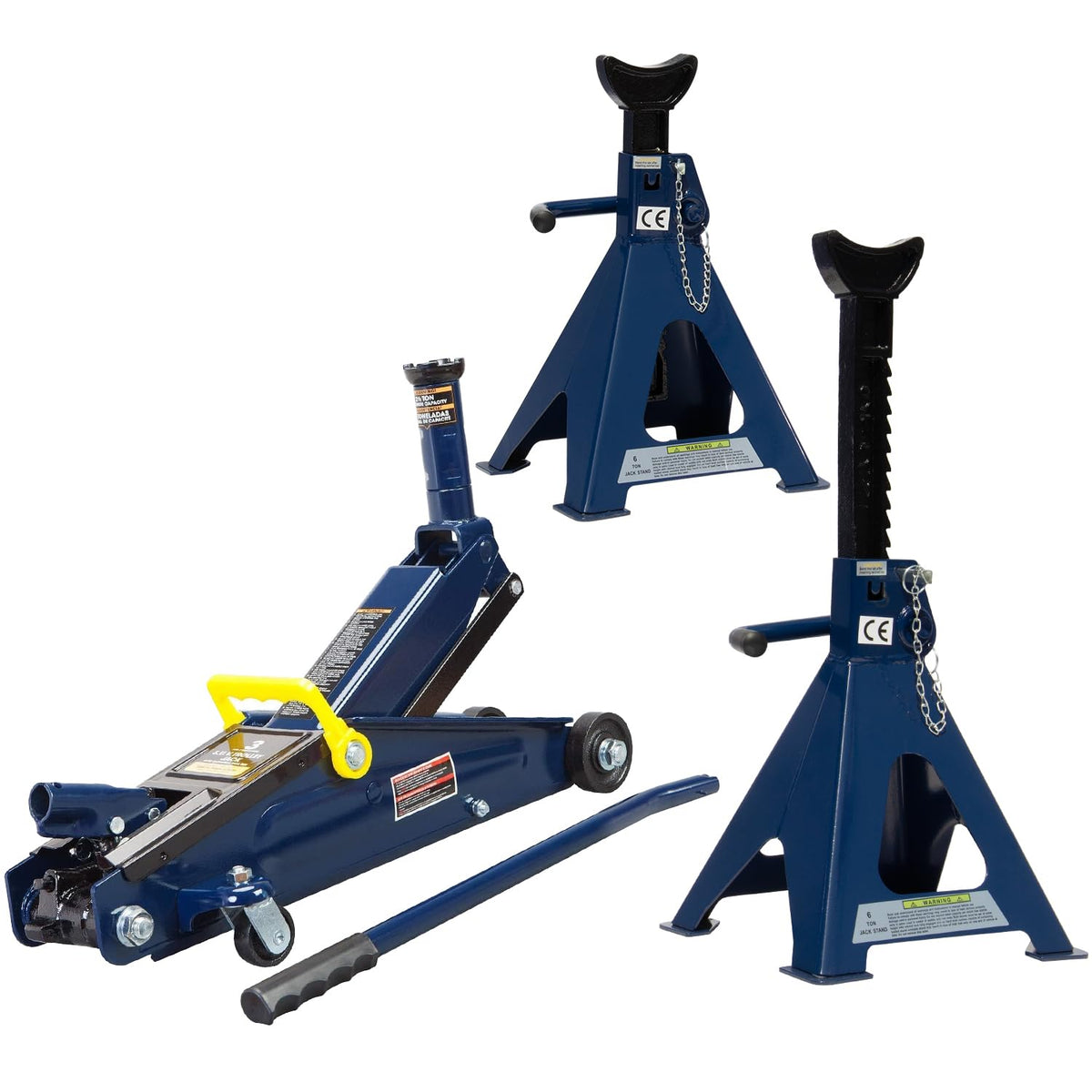 3 Ton Floor Jack & 6 Ton Jack Stands X94564