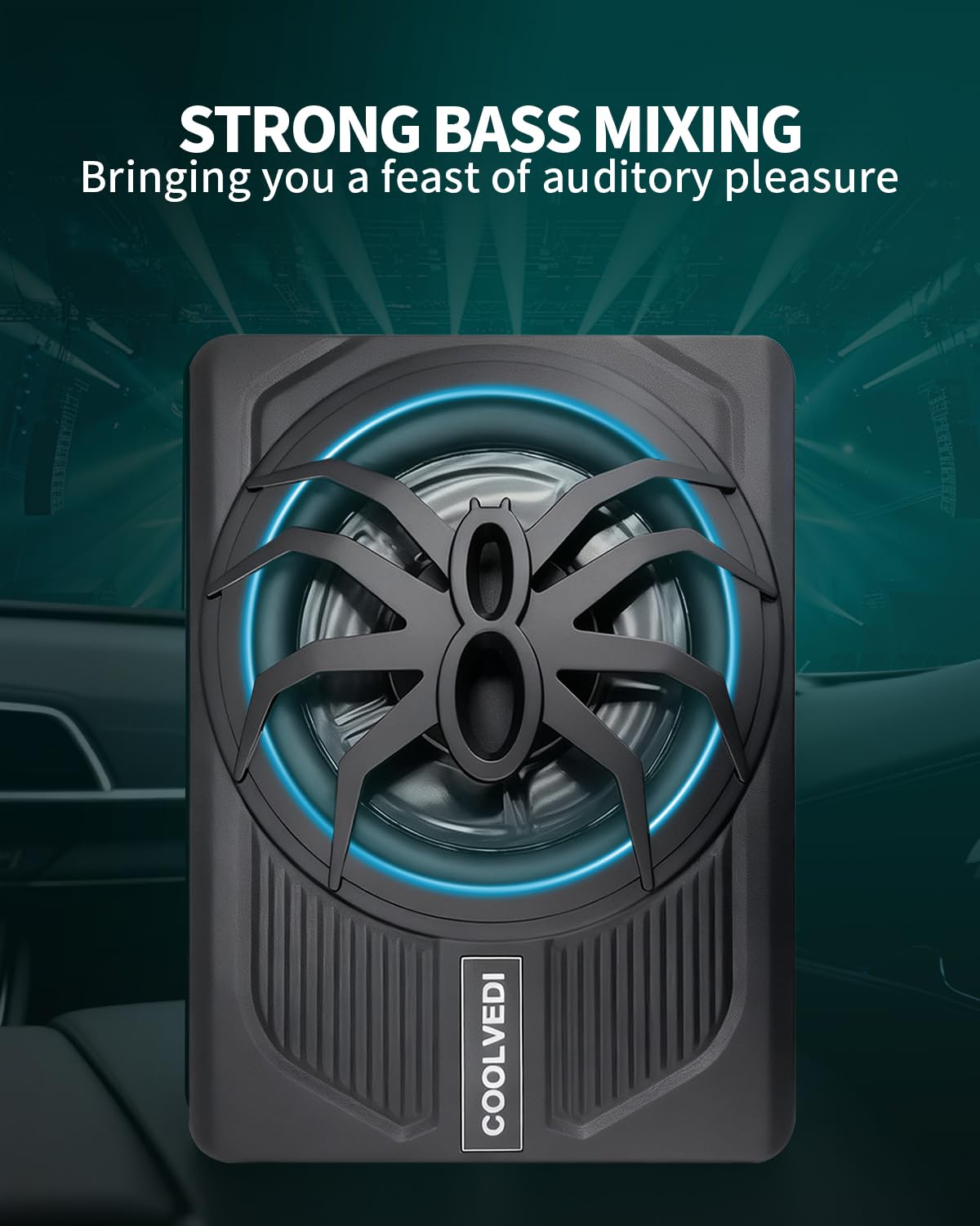 10" 1600W Slim Under Seat Powered Car Subwoofer X34768