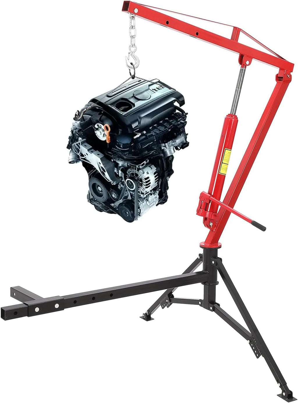 Hydraulic Pickup Truck Crane, 1000 Lbs Capacity, 360° Swivel, Red S2732