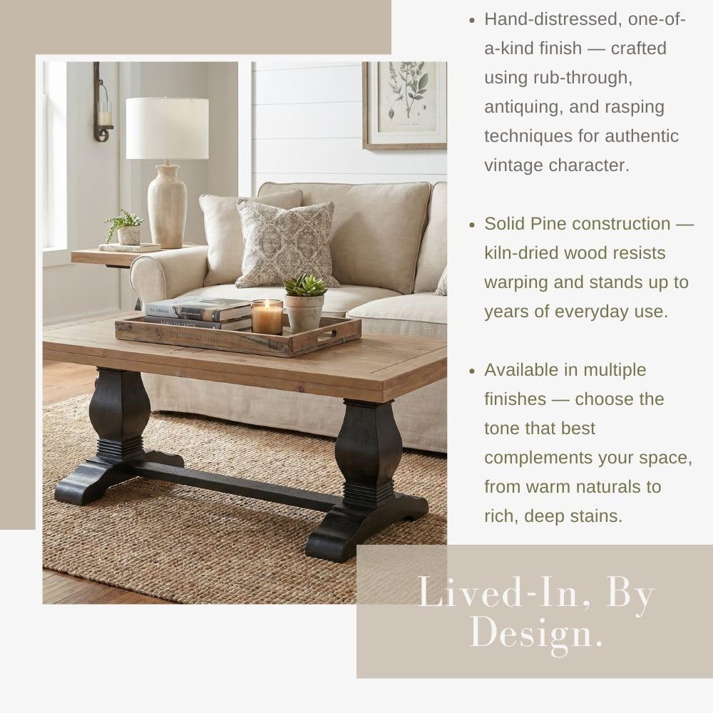 Solid Wood Coffee Table, Black and Driftwood I954087