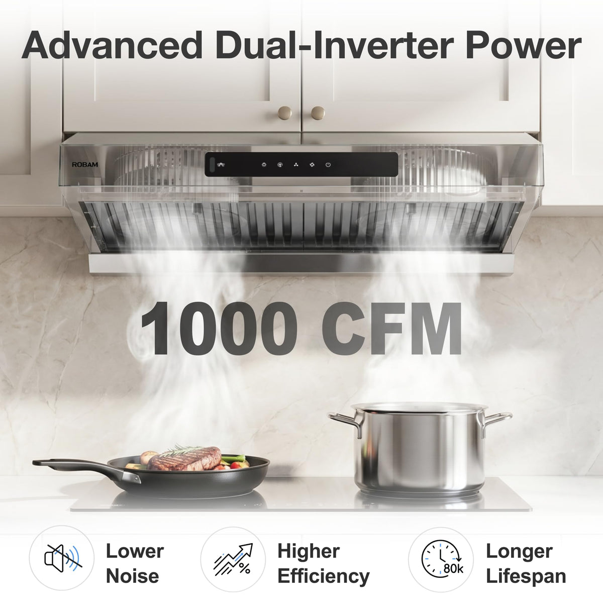 30 Inch 1000 CFM Under Cabinet Ducted Stainless Steel Range Hood A87220