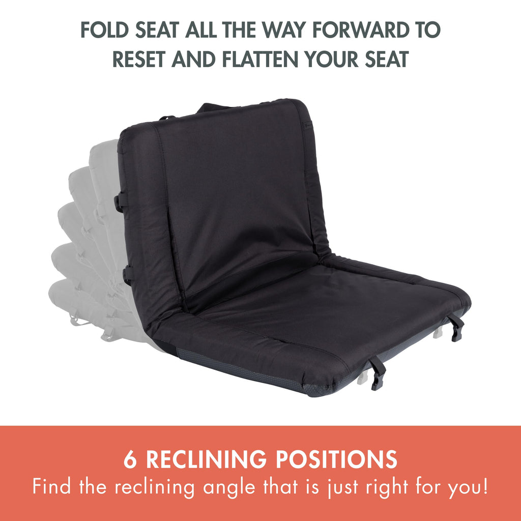 Portable Reclining Stadium Seat with Back Support, Black W38950