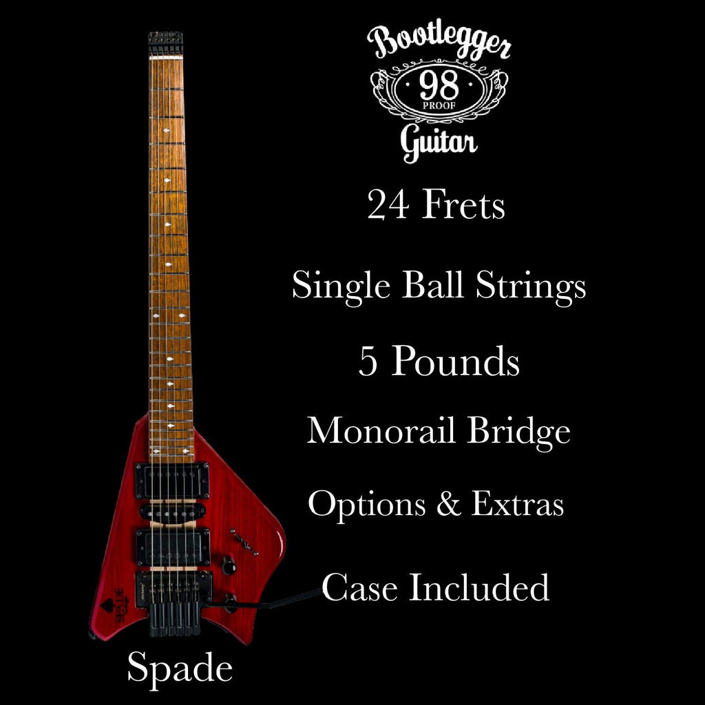 Headless Electric Travel Guitar with Hard Case G132