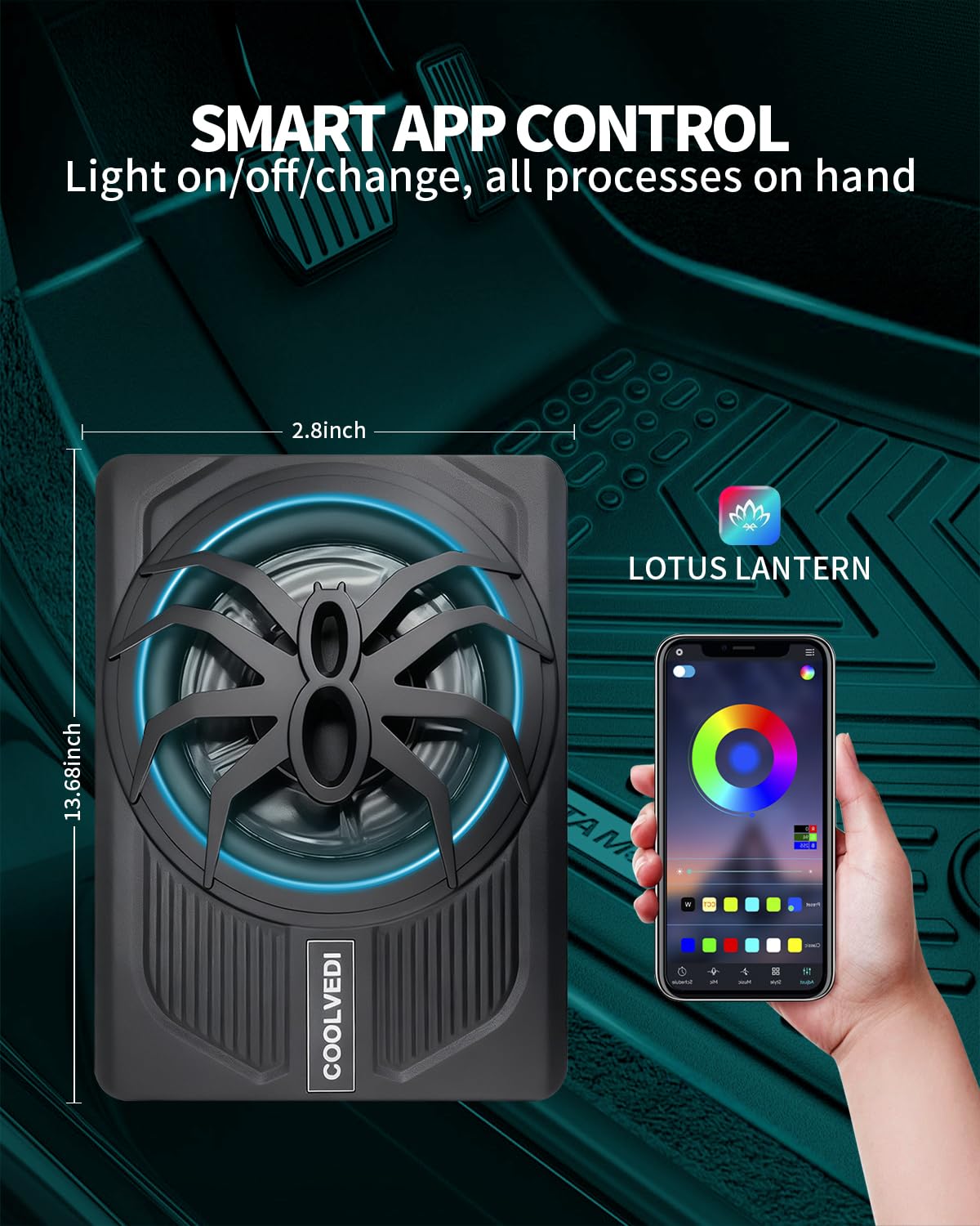 10" 1600W Slim Under Seat Powered Car Subwoofer X34768