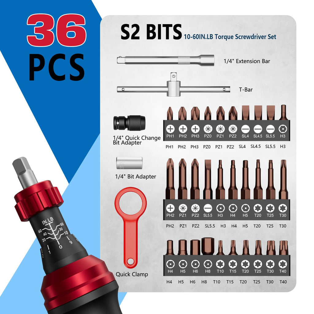 1/4" Torque Screwdriver 36 PCS Set M547514