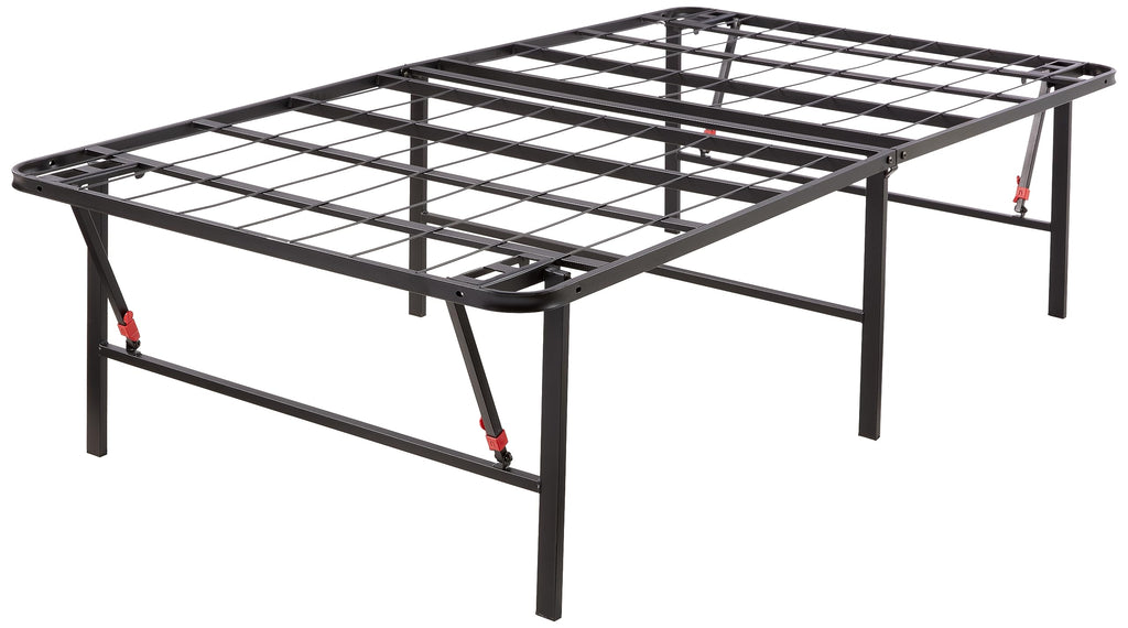 Foldable Metal Platform Bed Frame, 18 Inches High, Twin Size, Black W234594