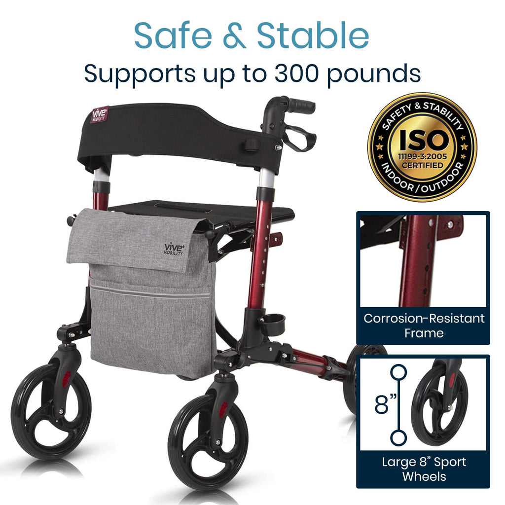 Folding 4 Wheel Rollator Walker H7911