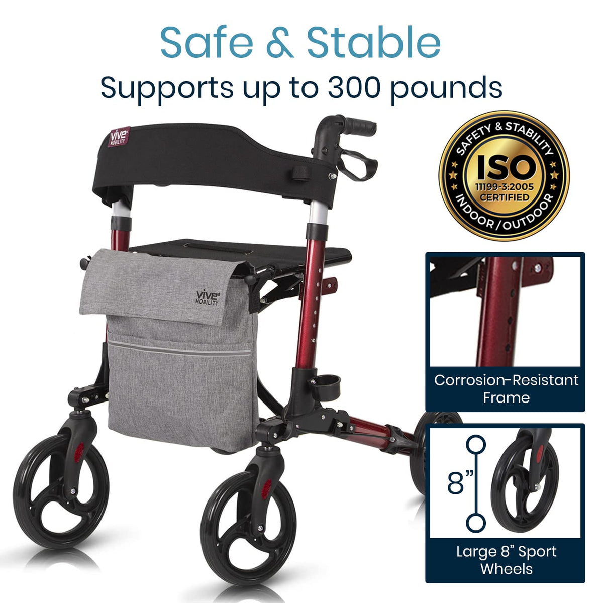 Folding 4 Wheel Rollator Walker H7911