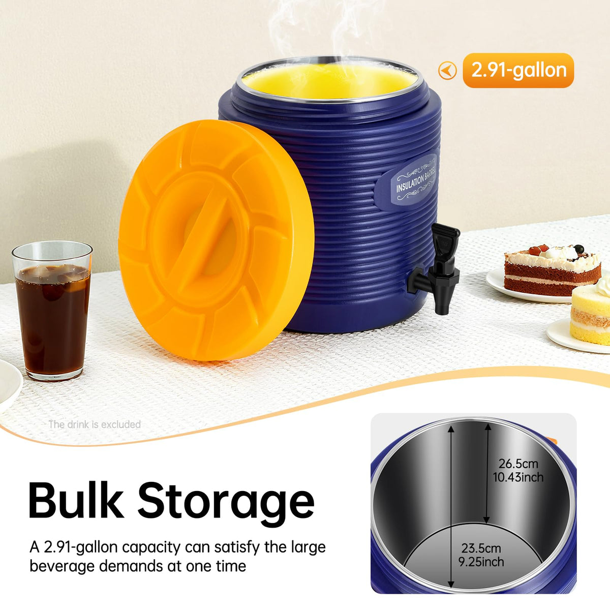 Insulated Beverage Dispenser 3.43 Gallon Blue G1109
