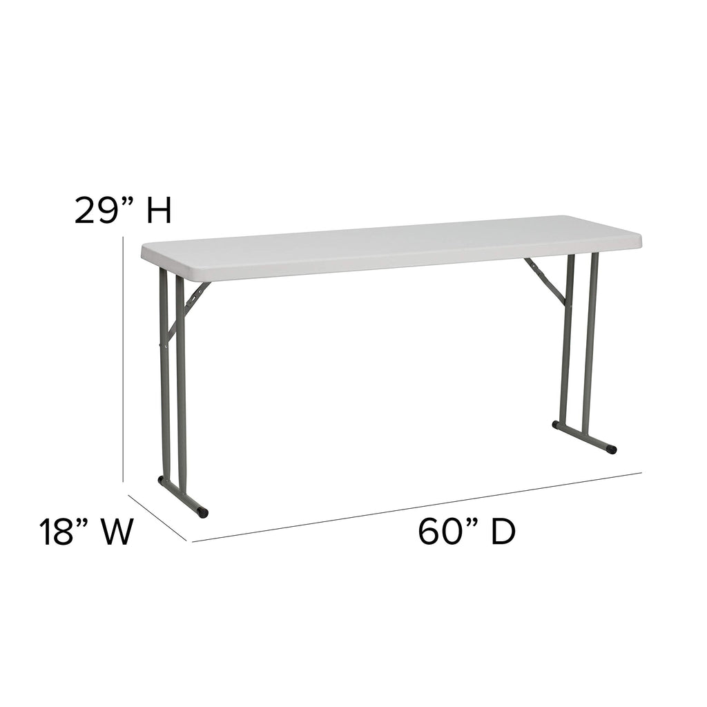 White Rectangular Plastic Folding Table Z8593
