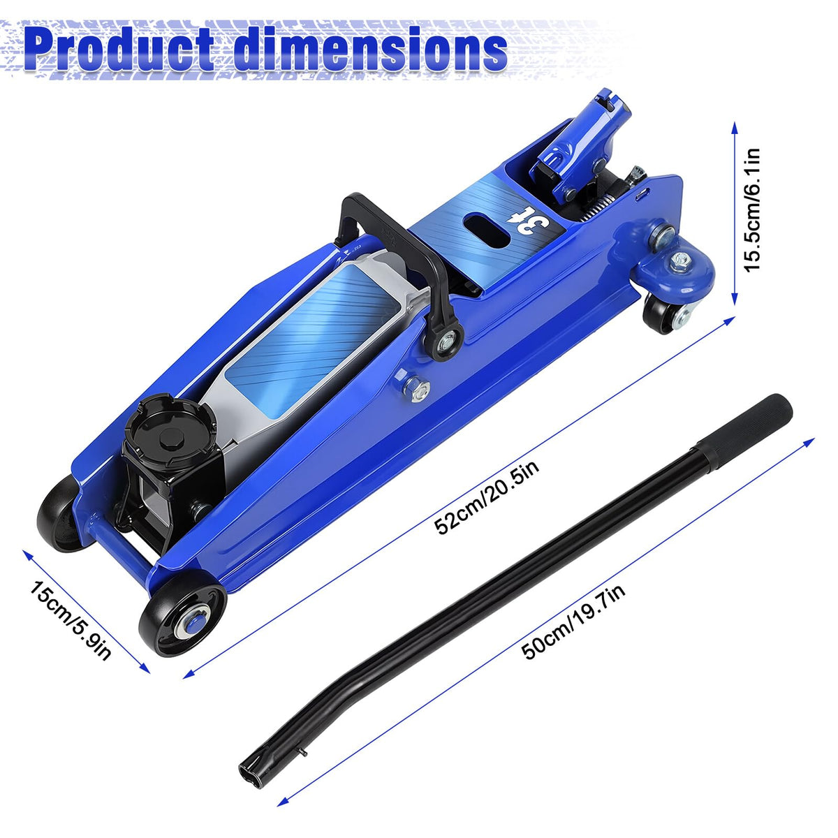 3 Ton Heavy Duty Steel Floor Jack X85711