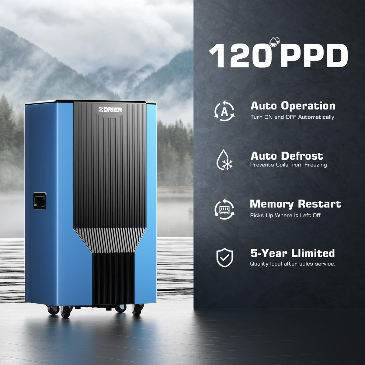 120 PPD Dehumidifier with Pump, Drain Hose & Tank B169