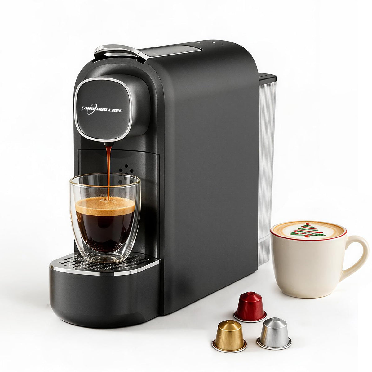 Black Single Serve Espresso Coffee Machine with Removable Tank W87398