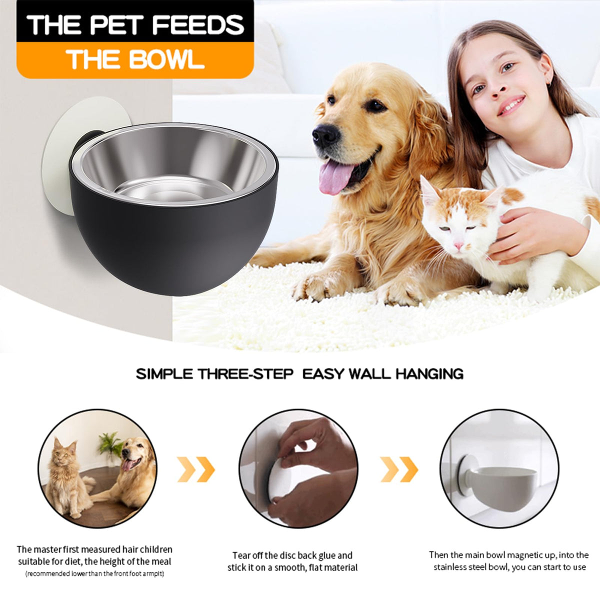 Wall Mounted Pet Bowls Dishwasher Safe K246338