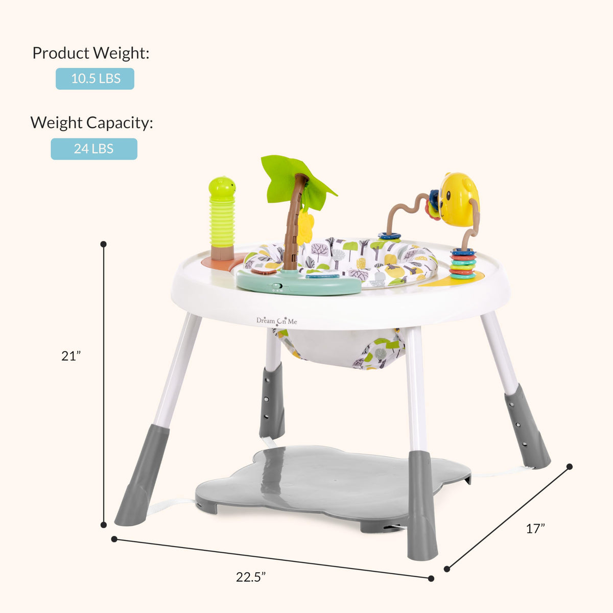 2 in 1 Baby Activity Center and Play Table with 3 Detachable Toys V646
