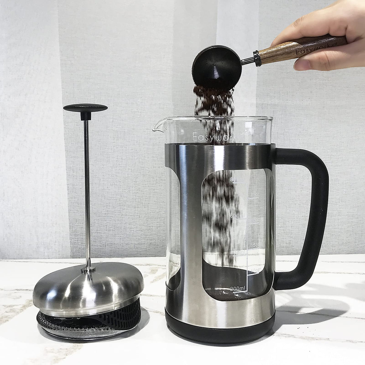 12 oz French Press Coffee Tea Maker with Measuring Spoon F31865