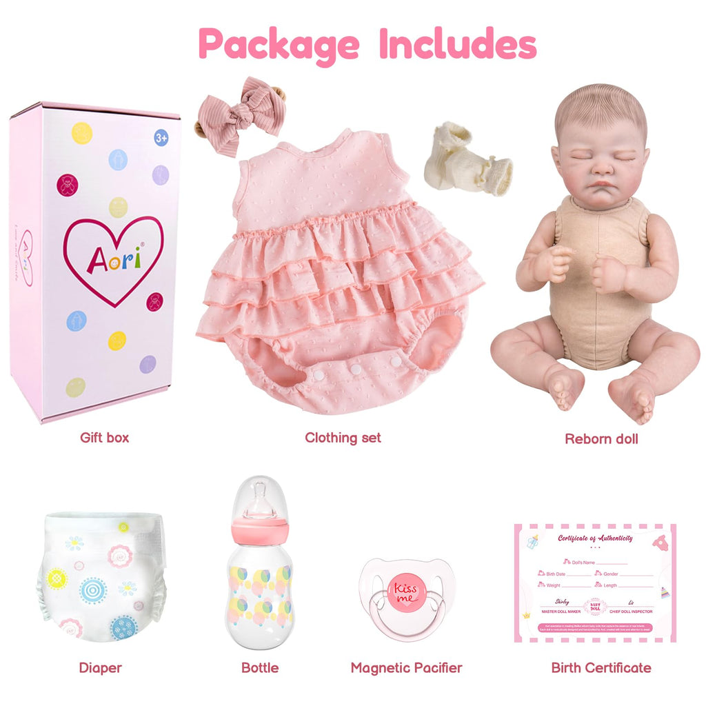 20-Inch Sleeping Newborn Girl Doll D434