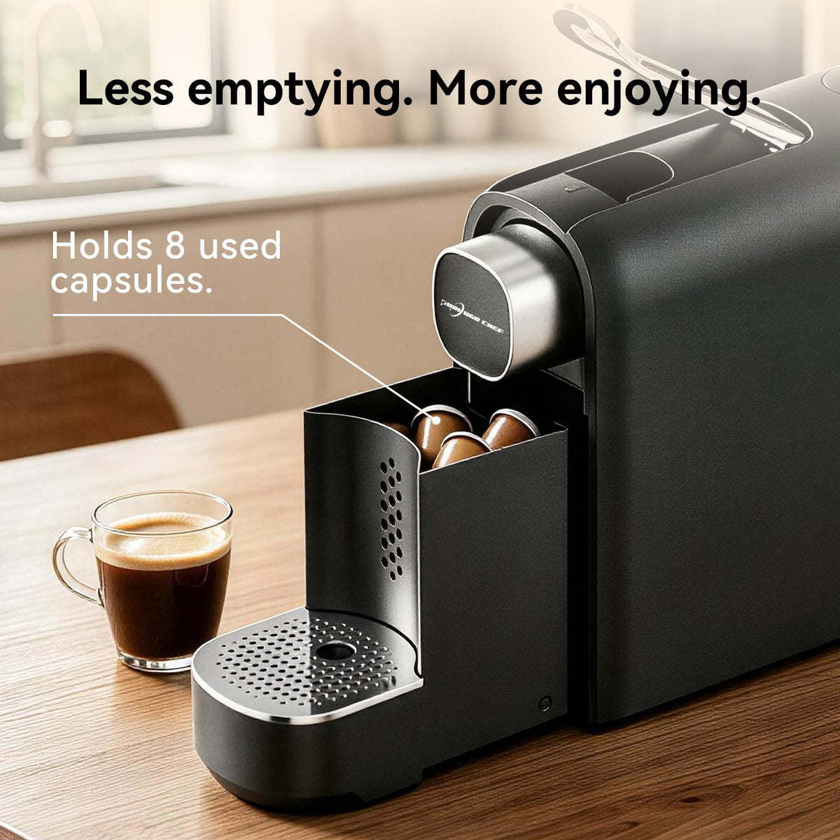 Black Single Serve Espresso Coffee Machine with Removable Tank W87398