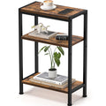 Narrow 3 Tier Slim Side Table Rustic Brown M345