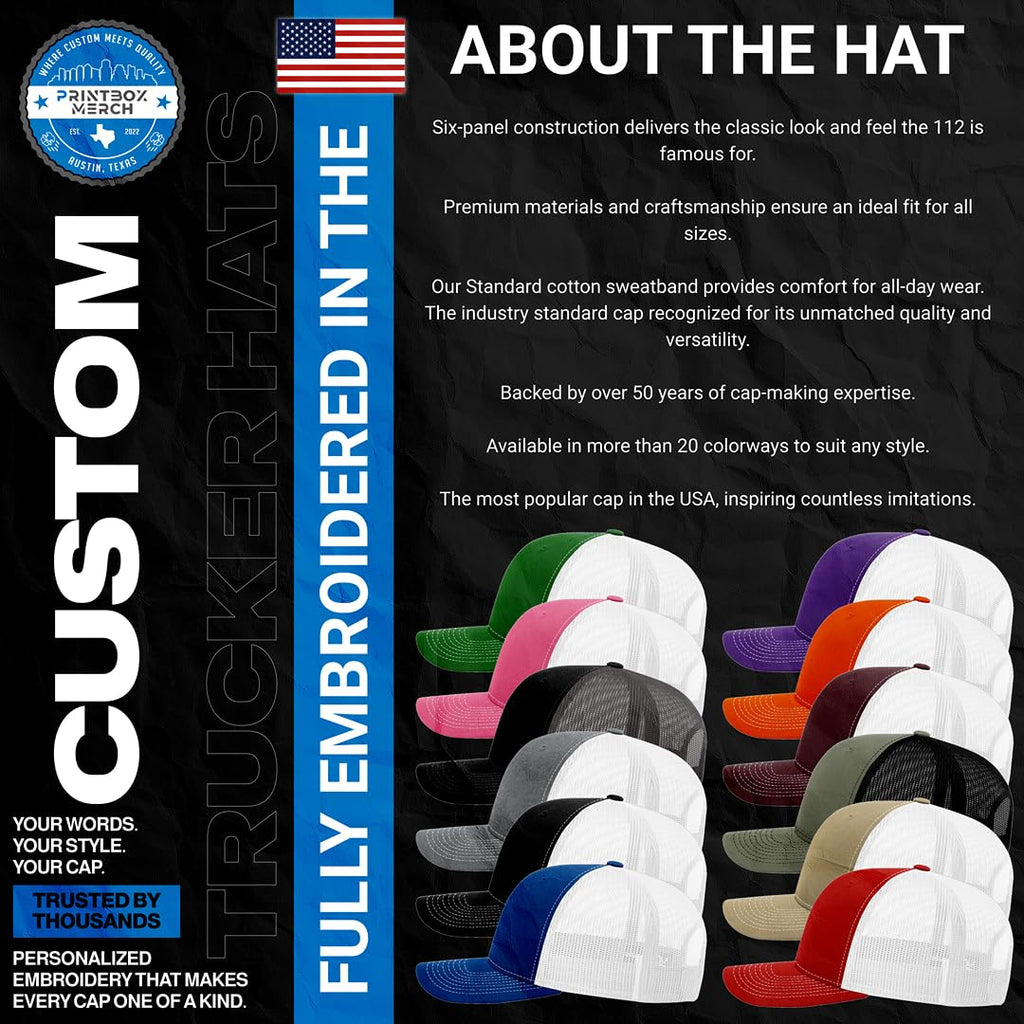 Custom Embroidered Adjustable Snapback Trucker Cap Black N204