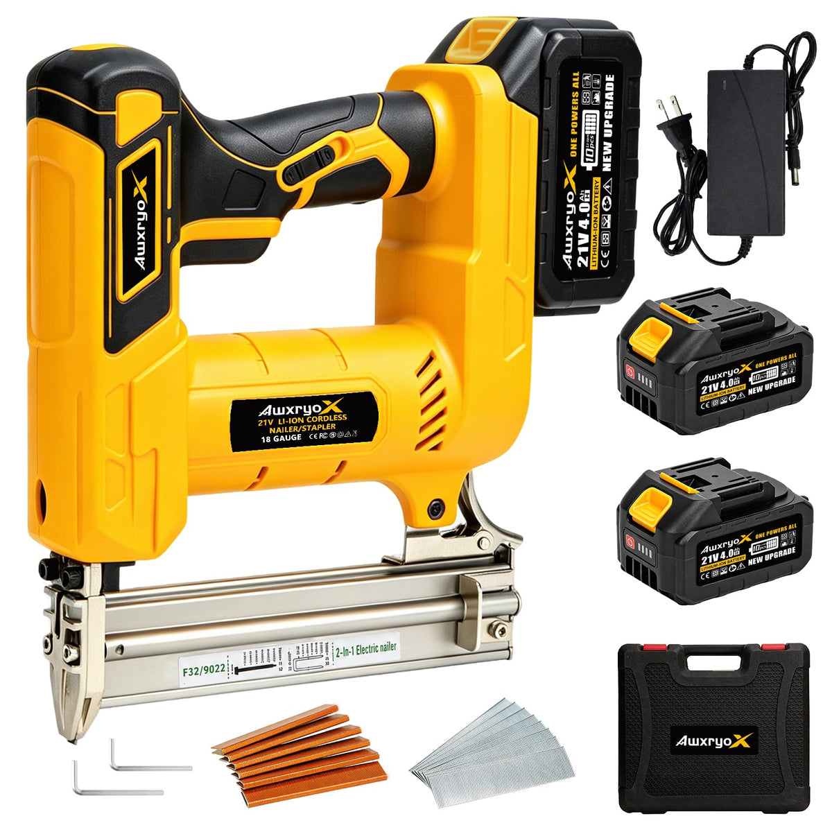 Cordless Brad Nailer 2-in-1 18 Gauge Electric Nail Gun Kit X695319