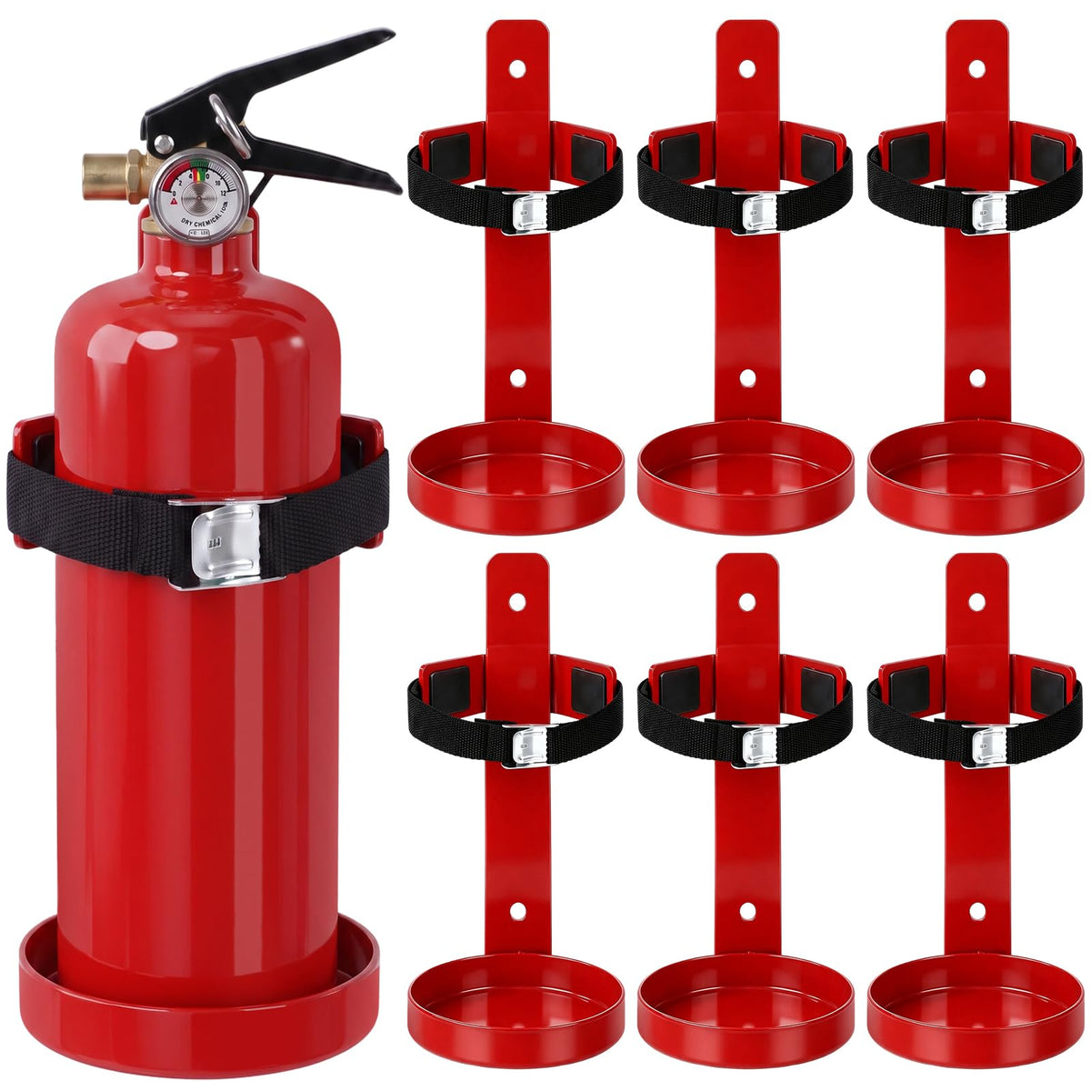 6 Pack 2.5 lb Fire Extinguisher Wall Mount Bracket W76001