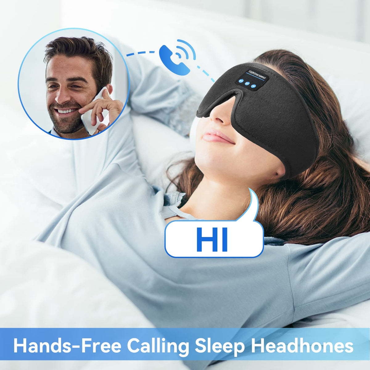 Bluetooth 5.0 Wireless 3D Eye Mask Sleep Headphones R201