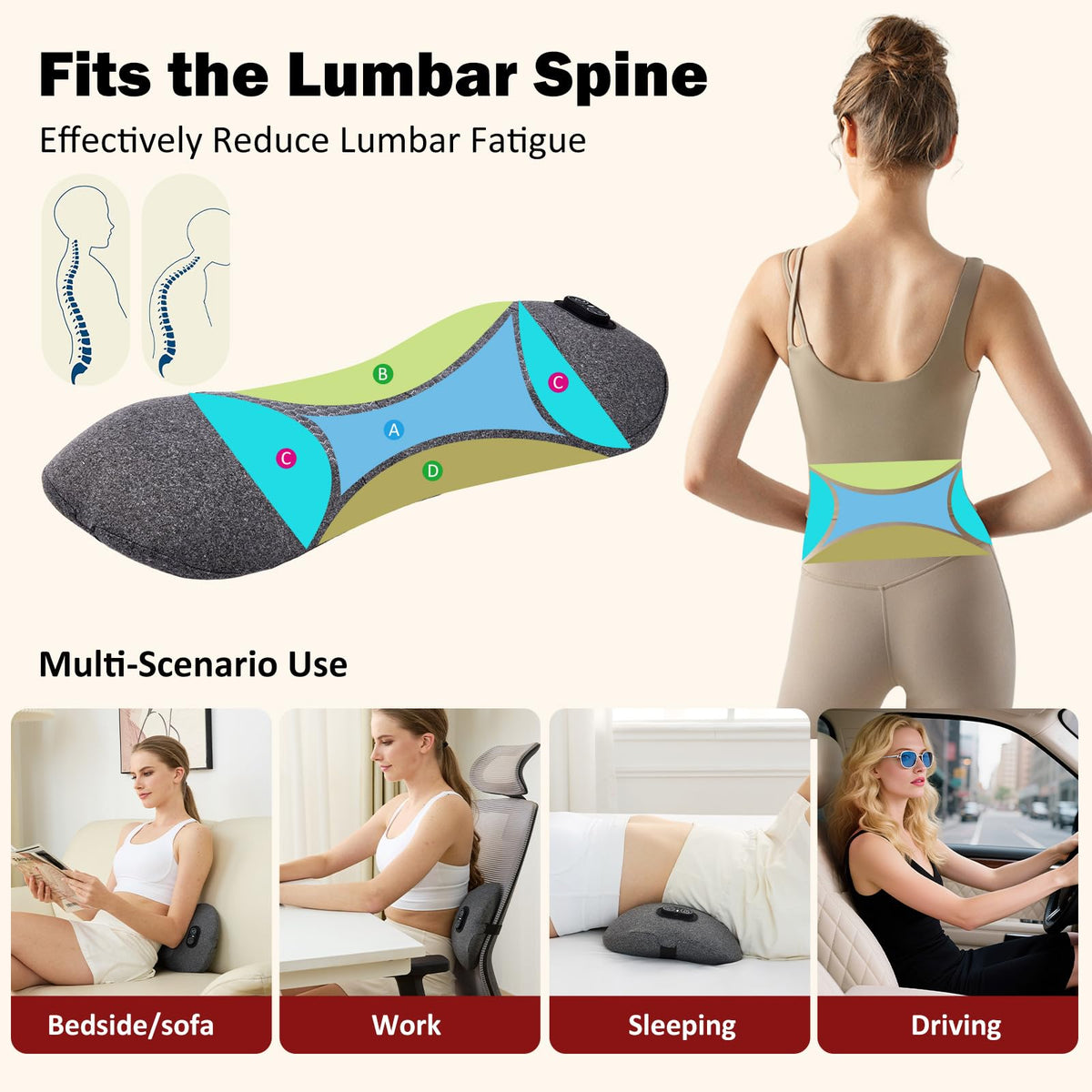 Back Massager with Heat, Vibration, Airbag Stretch B975706