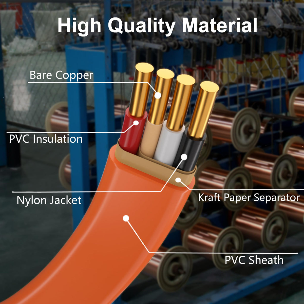 Orange 35FT Non-Metallic Sheathed Cable A12964